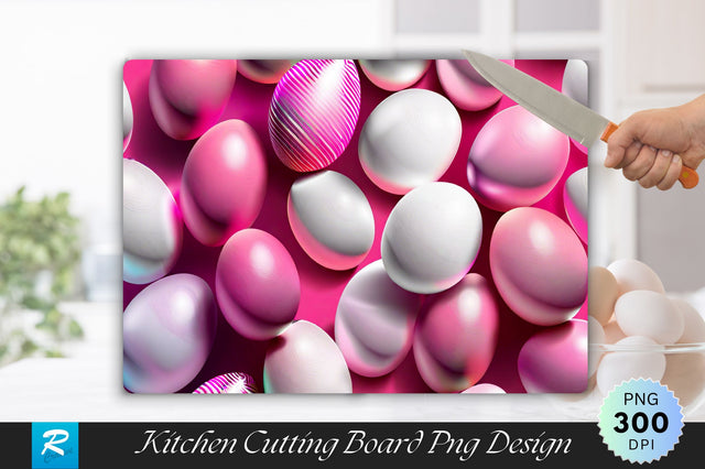 Pink And White Eggs Cutting Board Sublimation Regulrcrative 