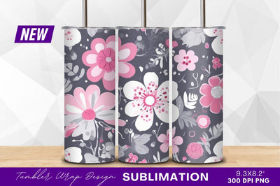 Pink and white floral seamless pattern clipart Sublimation Regulrcrative 