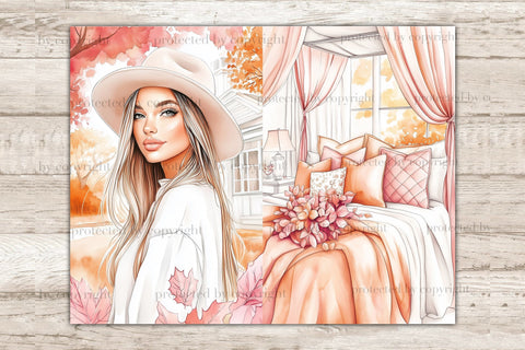 Pink Autumn Junk Journal Pages | Fall Junk Journal Paper SVG GlamArtZhanna 