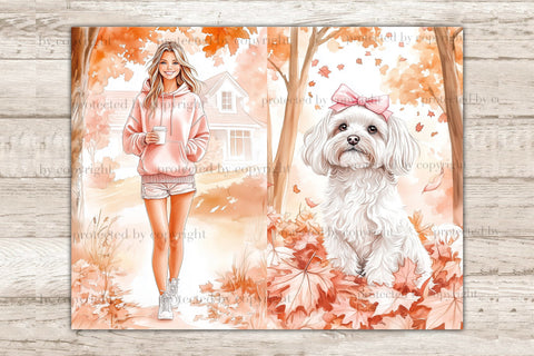 Pink Autumn Junk Journal Pages | Fall Junk Journal Paper SVG GlamArtZhanna 