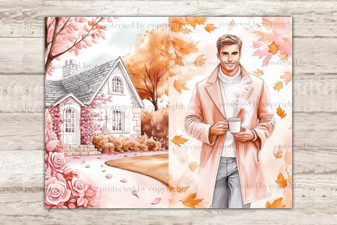 Pink Autumn Junk Journal Pages | Fall Junk Journal Paper SVG GlamArtZhanna 