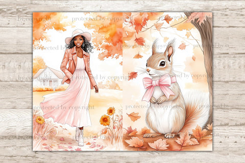 Pink Autumn Junk Journal Paper | Pumpkin Junk Journal Pages SVG GlamArtZhanna 