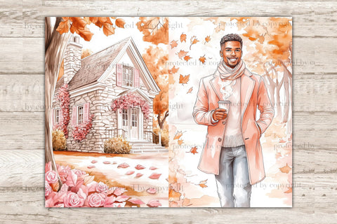 Pink Autumn Junk Journal Paper | Pumpkin Junk Journal Pages SVG GlamArtZhanna 