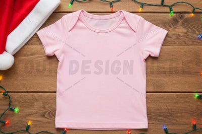 Pink baby t-shirt christmas mockup Mock Up Photo Designangry 