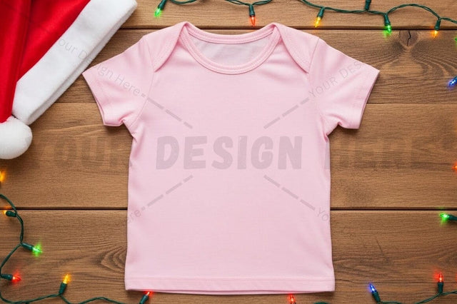 Pink baby t-shirt christmas mockup Mock Up Photo Designangry 