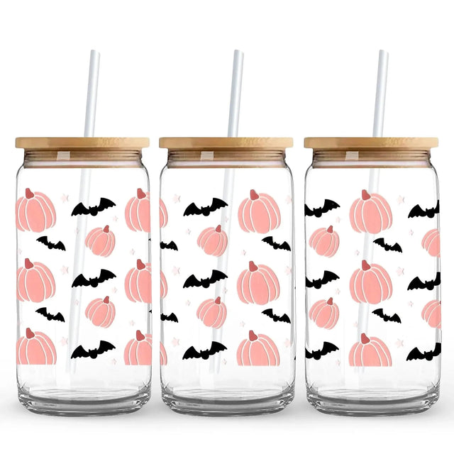 Pink Bats & Pumpkins 9.7 x 4.3 UV Wrap (Cup NOT Included) Physical DIY Craft Warehouse 