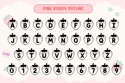 Pink Berry Decorative Font | 2 Styles | Regular & Outline Font Font AnningArts Design 