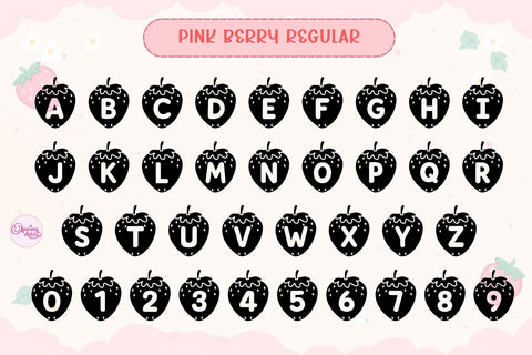 Pink Berry Decorative Font | 2 Styles | Regular & Outline Font Font AnningArts Design 