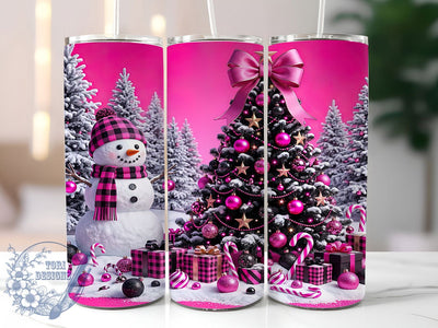 Pink Black Snowman Christmas 20oz Tumbler, Pink Black Snowman, Snowman Christmas, Pink Christmas PNG, Black Snowman PNG, Snowman Tumbler, Christmas Tumbler, 20oz Tumbler Wrap Sublimation ToriDesigns 