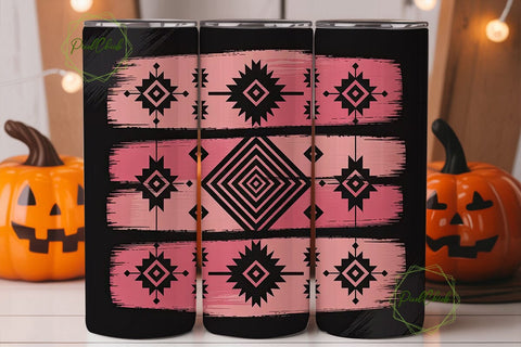 Pink & Black Tribal Tumbler Wrap Sublimation PixelChick 