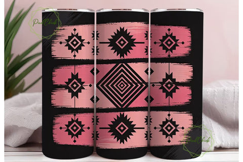 Pink & Black Tribal Tumbler Wrap Sublimation PixelChick 
