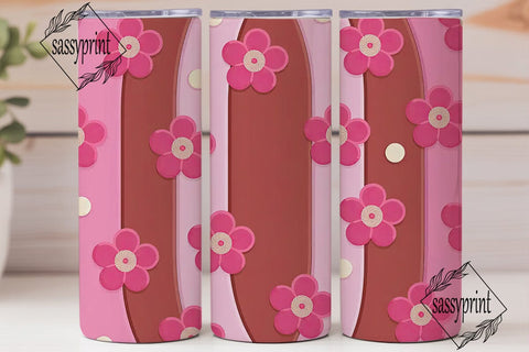 Pink Blossom Swirl 20oz Tumbler Wrap Sublimation sassyprint 