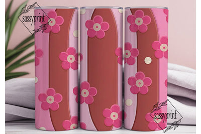 Pink Blossom Swirl 20oz Tumbler Wrap Sublimation sassyprint 