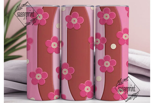 Pink Blossom Swirl 20oz Tumbler Wrap Sublimation sassyprint 