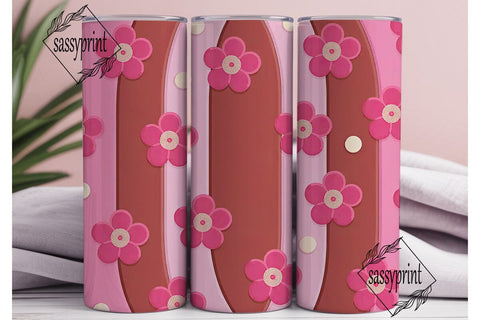 Pink Blossom Swirl 20oz Tumbler Wrap Sublimation sassyprint 