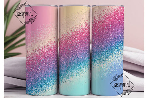 Pink & Blue Glitter Gradient 20oz Sublimation sassyprint 