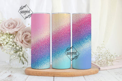Pink & Blue Glitter Gradient 20oz Sublimation sassyprint 