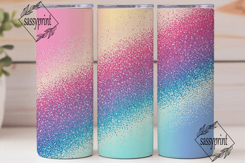 Pink & Blue Glitter Gradient 20oz Sublimation sassyprint 