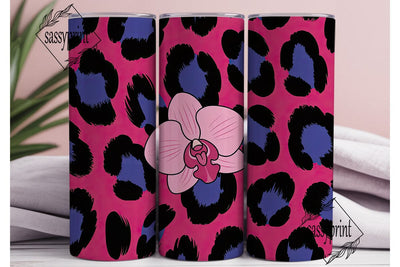 Pink & Blue Leopard 20oz Tumbler Wrap Sublimation sassyprint 