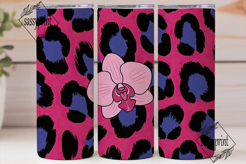 Pink & Blue Leopard 20oz Tumbler Wrap Sublimation sassyprint 