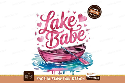 Pink Boat Lake Babe Sublimation Image Sublimation Designangry 