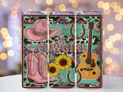 Pink Boho Cowgirl Western Rodeo Tumbler, Western Tumbler, Pink Tumbler, Rodeo Tumbler, Country Girl Tumbler, 20oz Sublimation Wrap, Boho Tumbler Sublimation SvggirlplusArt 