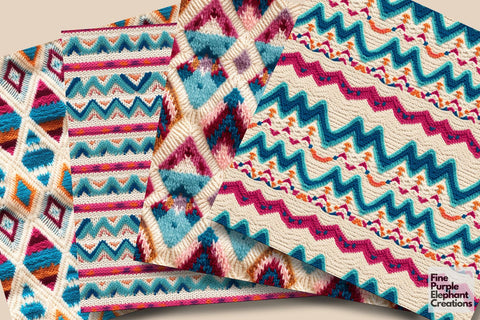 Pink Boho Knit Fabric Texture Sublimation Digital Pattern Fine Purple Elephant Creations 