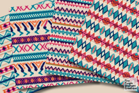 Pink Boho Knit Fabric Texture Sublimation Digital Pattern Fine Purple Elephant Creations 