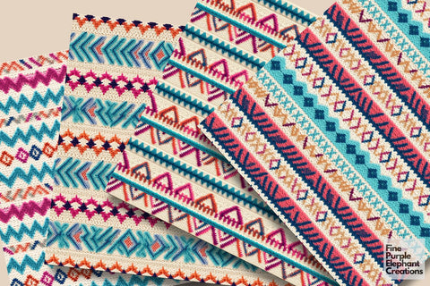 Pink Boho Knit Fabric Texture Sublimation Digital Pattern Fine Purple Elephant Creations 