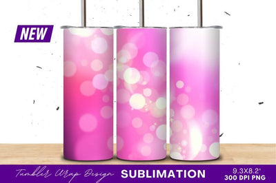 Pink Bokeh Lights Abstract Tumbler Png Sublimation Regulrcrative 