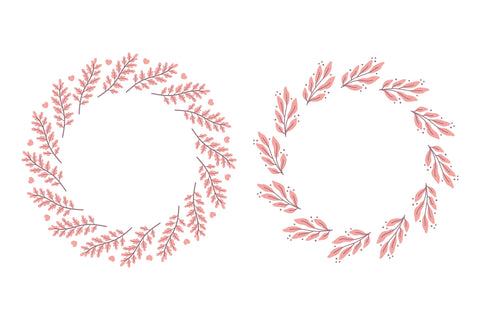 Pink Botanical Wreaths PNG Clipart Sublimation Rin Green 