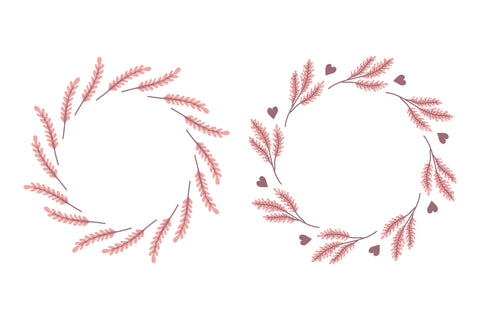 Pink Botanical Wreaths PNG Clipart Sublimation Rin Green 