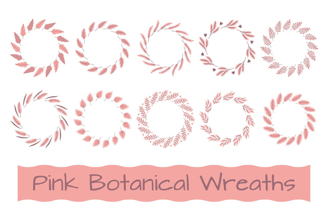Pink Botanical Wreaths PNG Clipart Sublimation Rin Green 