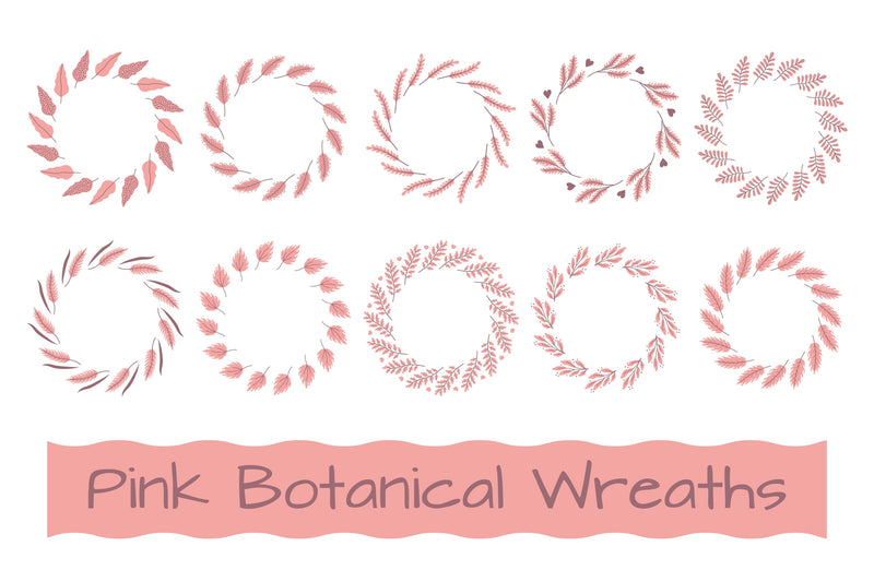 Pink Botanical Wreaths PNG Clipart Sublimation Rin Green 