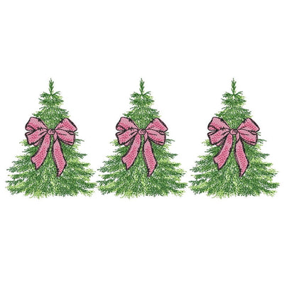 Pink Bow Christmas Tree Embroidery Design, 3 sizes, Instant Download Embroidery/Applique DESIGNS Nino Nadaraia 