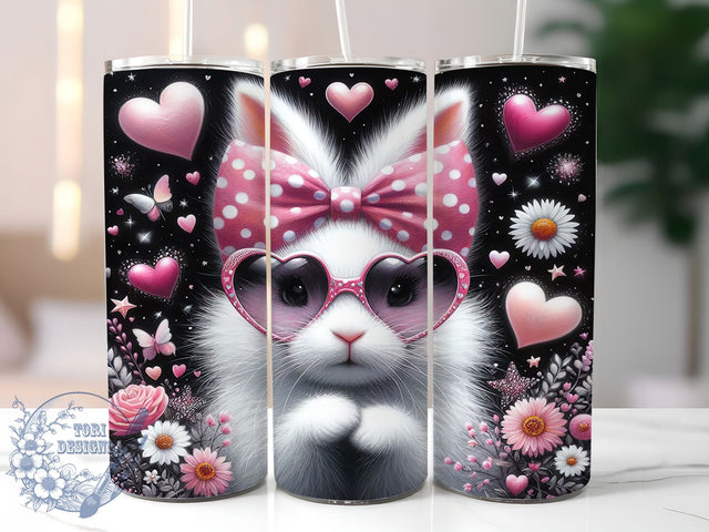 Pink Bow Easter Bunny Tumbler, Easter Bunny Tumbler, Cute Bunny Wrap, Stylish Bunny Wrap, Festive Bunny Wrap, Sublimation Design, Trendy Gift Idea Sublimation ToriDesigns 