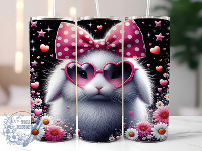 Pink Bow Easter Bunny Tumbler, Easter Bunny Tumbler, Cute Bunny Wrap, Stylish Bunny Wrap, Festive Bunny Wrap, Sublimation Design, Trendy Gift Idea Sublimation ToriDesigns 