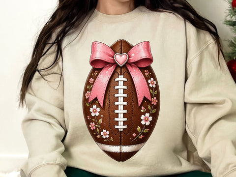 Pink Bow Floral Football Clipart PNG SVG artprintfile 