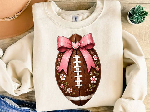 Pink Bow Floral Football Clipart PNG SVG artprintfile 