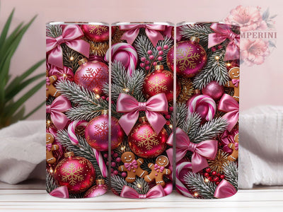 Pink Bow Gingerbread Christmas 20oz Tumbler, Pink Bow Gingerbread, Gingerbread Tumbler, Pink Gingerbread PNG, Xmas Gingerbread, Gingerbread Bow, Pink Bow Tumbler, 20oz Tumbler Wrap Sublimation Li Zamperini 