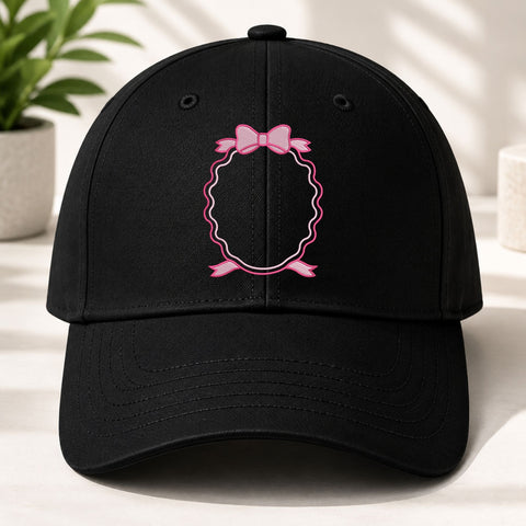 Pink Bow Monogram Frame Machine Embroidery Design – Scalloped Name Frame Embroidery File Embroidery/Applique DESIGNS PatternFeed8 