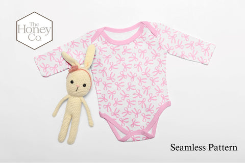 Pink Bow Seamless Pattern | Preppy Valentine Seamless Pattern Sublimation The Honey Company 