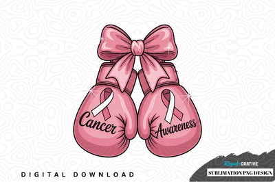 Pink boxing gloves cancer awareness sublimation design Sublimation Regulrcrative 