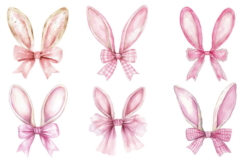 Pink Bunny Ears with Bow Clipart PNG SVG PaperPrintSVG 
