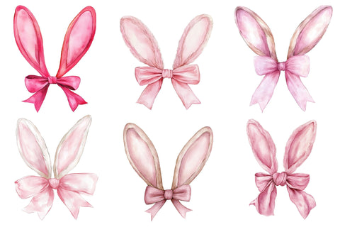 Pink Bunny Ears with Bow Clipart PNG SVG PaperPrintSVG 