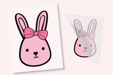 Pink Bunny Pink Bow DTF Transfer Physical So Fontsy T-Shirt Iron-On Transfer Shop