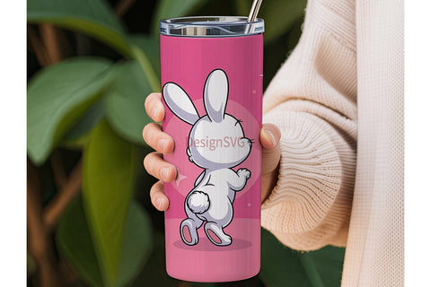 Pink Bunny Rabbit 20oz Tumbler Wrap Sublimation DesignSVG 