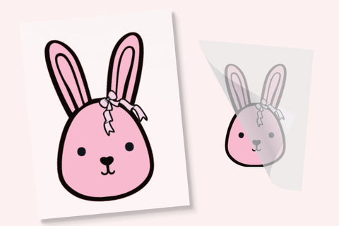 Pink Bunny With Bow DTF Transfer Physical So Fontsy T-Shirt Iron-On Transfer Shop