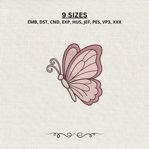 Pink Butterfly Machine Embroidery Design PES DST Stitch Pattern Files Embroidery/Applique DESIGNS PatternFeed8 
