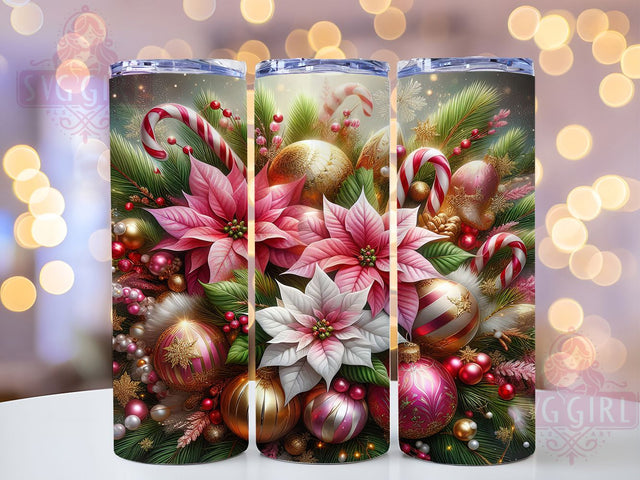 Pink Candy Cane Christmas Tumbler, Candy Cane Design, Holiday Tumbler, 20Oz Wrap Design, Christmas Sublimation, Pink Holiday Art, Cute Christmas Theme Sublimation SvggirlplusArt 